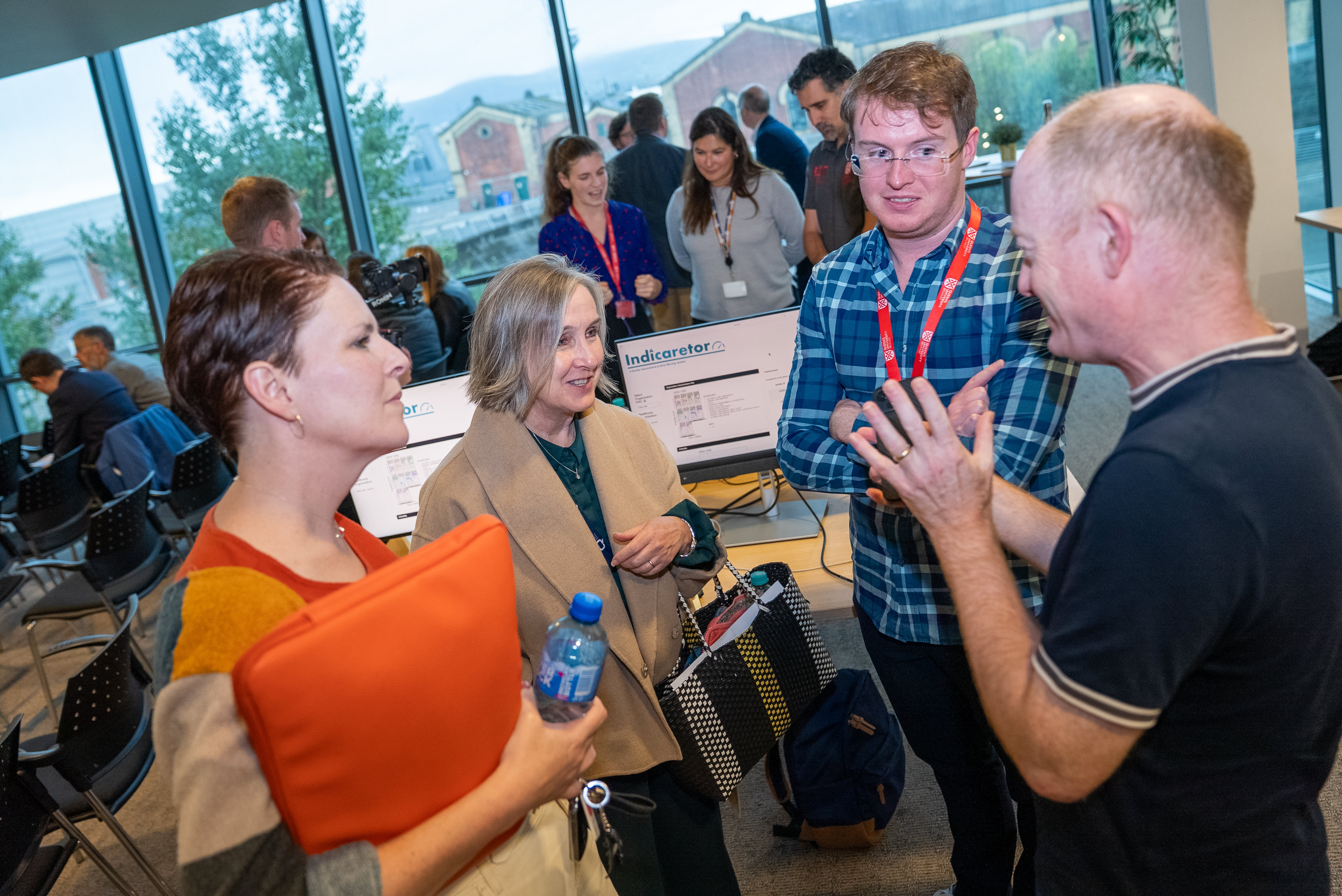 discussion panel participants at the screening of 'Delivering the Impossible: Agreement Twenty Five' in QFT, 5 December 2023