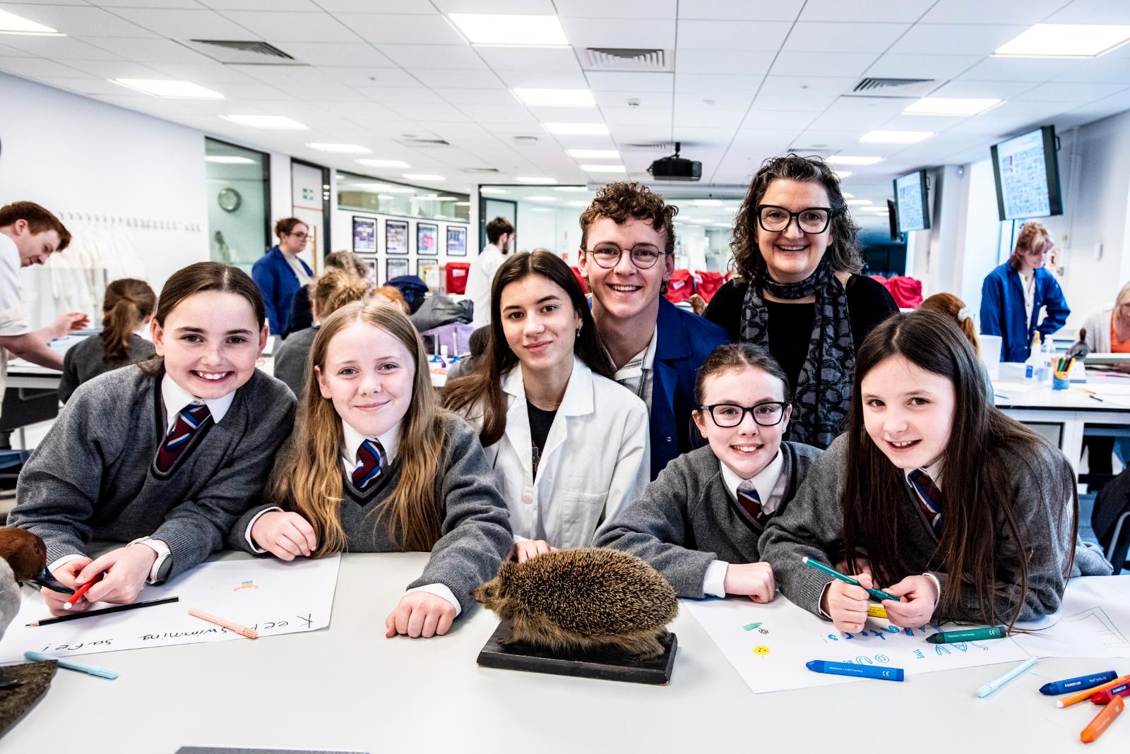 Schoolchildren taking part in an artistic workshop